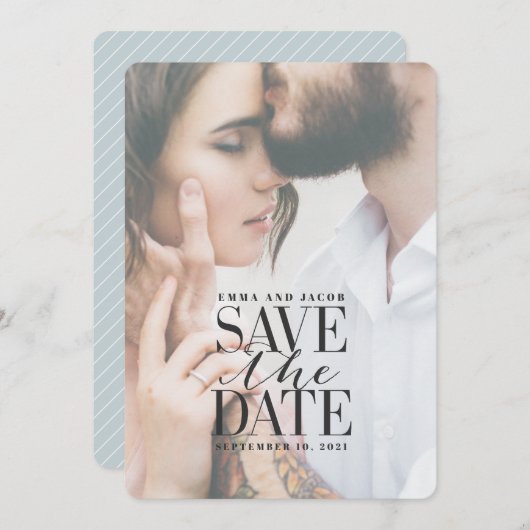 transparente Verglasung elegant modern Save The Date (Vorne/Hinten)