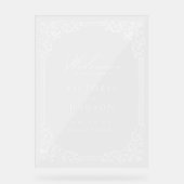 Transparente Vintage Rahmen Elegante Hochzeit Will Acrylschild (Vorderseite)