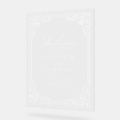 Transparente Vintage Rahmen Elegante Hochzeit Will Acrylschild (Winkel)