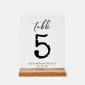 Transparente Vintage Wedding Table Sign Number Acrylschild (Vorderseite)