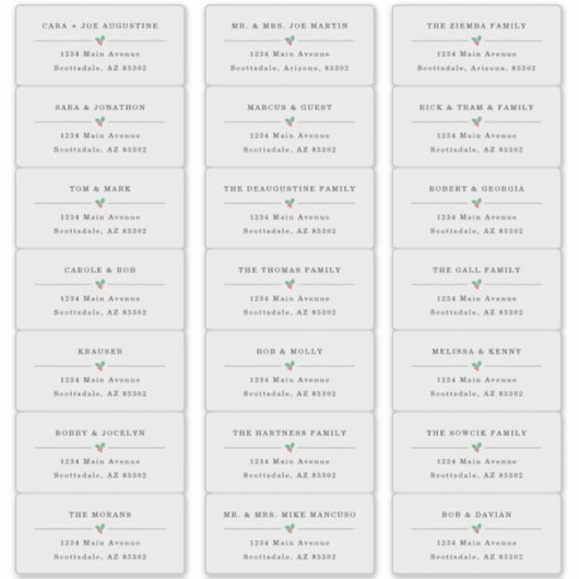 Transparente Weihnachtskartenadressen Aufkleber (Vorderseite)