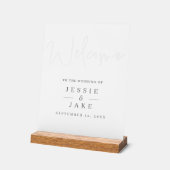 Transparente Wirkung Hochzeitswillkommenzeichen Acrylschild (Winkel)