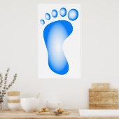 Transparenter Blauer Fuß Poster (Küche)