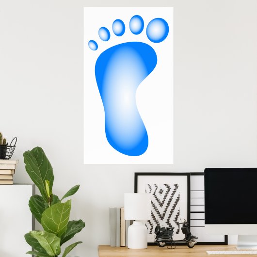 Transparenter Blauer Fuß Poster (Heimbüro)