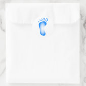 Transparenter Blauer Fuß Runder Aufkleber (Tasche)