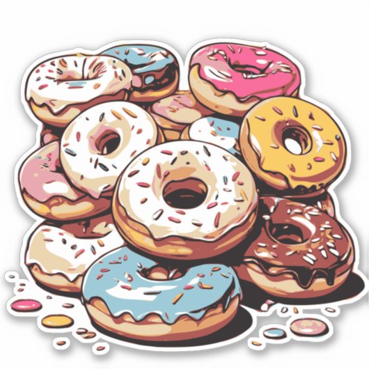 Transparenter Donuts-Sticker Aufkleber (Vorderseite)