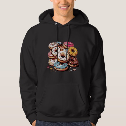 Transparenter Donuts-Sticker Hoodie (Vorderseite)