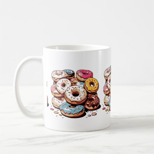 Transparenter Donuts-Sticker Kaffeetasse (Links)