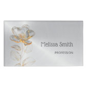 Transparenter Gold-Blume-Silber Namenschild (Vorderseite)