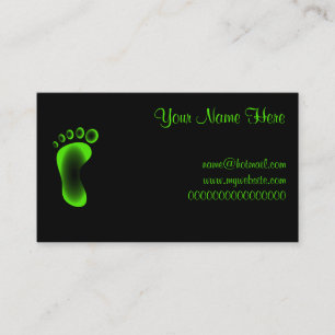 Transparenter grüner Fuß Visitenkarte