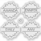 Transparenter, handgeschriebener Name des Personal Aufkleber (Vorderseite)