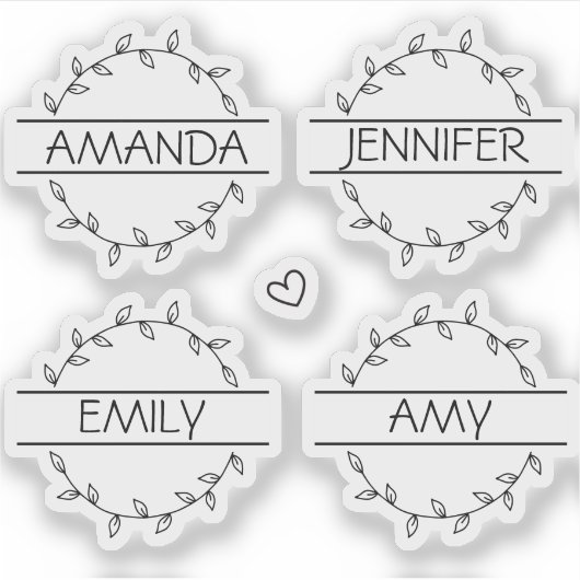 Transparenter, handgeschriebener Name des Personal Aufkleber (Vorderseite)