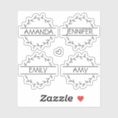 Transparenter, handgeschriebener Name des Personal Aufkleber (Blatt)