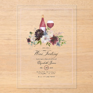 Transparenter Junggeselinnen-Abschied für Weinverk Acryleinladungen