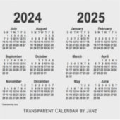 Transparenter Kalender 2024-2025 von Janz Aufkleber (Vorderseite)