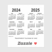 Transparenter Kalender 2024-2025 von Janz Aufkleber (Blatt)