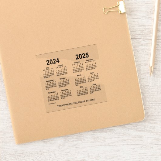Transparenter Kalender 2024-2025 von Janz Aufkleber (Notizbuch)
