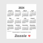 Transparenter Kalender 2024 von Janz Aufkleber (Blatt)