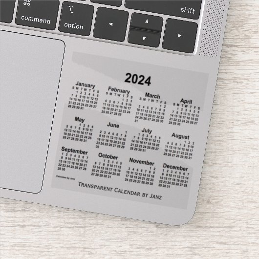 Transparenter Kalender 2024 von Janz Aufkleber (Detail)