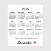Transparenter Kalender 2025 von Janz Aufkleber (Blatt)