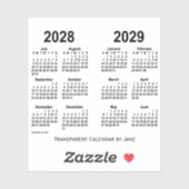 Transparenter Kalender 2028-2029 von Janz Aufkleber (Blatt)