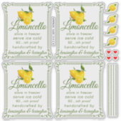 Transparenter Limoncello-Preis für 4 Etiketten (Vorderseite)