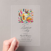 Transparenter mexikanischer Fiesta-Junggeselinnen- Acryleinladungen (Insitu (Handheld))