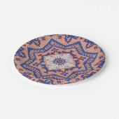 Transparenter Monogramm Azulejo Art-Pappteller Pappteller (Schrägansicht)