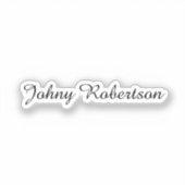 Transparenter Name Elegant Professionell Modern Aufkleber (Vorderseite)