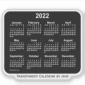 Transparenter Neon-Kalender 2022 von Janz Aufkleber (Vorderseite)