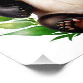 Transparenter Panda-Bär mit Blume Fotodruck (Ecke)