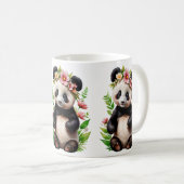 Transparenter Panda-Bär mit Blume Kaffeetasse (VorderseiteRechts)