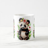 Transparenter Panda-Bär mit Blume Kaffeetasse (Mittel)
