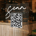 Transparenter QR-Code für Minimalistische Unterneh Fensteraufkleber<br><div class="desc">Erstellen Sie mit diesem einfachen und beruflichen Design benutzerdefinierte QR-Codefensterdekorationen für Unternehmen. Mit minimalistischem und modernem Design, weißem Text, Platz für einen großen QR-Code, Ihrem eigenen Text und Ihrer Website. Drucken Sie auf einem transparenten oder undurchsichtigen Aufkleber und zeigen Sie ihn in Ihrem Geschäft oder Büro an. Ideal für jeden...</div>