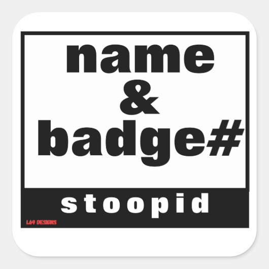 transparenter quadratischer Aufkleber "NAME & ABZE (Vorderseite)