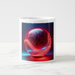 Transparenter reflektierender roter Globus mit Ste Jumbo-Tasse