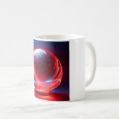 Transparenter reflektierender roter Globus mit Ste Kaffeetasse (VorderseiteRechts)