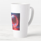 Transparenter reflektierender roter Globus mit Ste Milchtasse (Rechte Ecke)