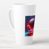 Transparenter reflektierender roter Globus mit Ste Milchtasse (Linke Ecke)