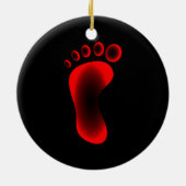 Transparenter roter Fuß Keramik Ornament (Hinten)