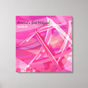 TRANSPARENTER Stern-Rosa Schläger Mitzvah Leinwanddruck