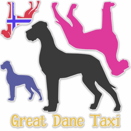 Transparenter Sticker für große Dane-Silhouette (Vorderseite)