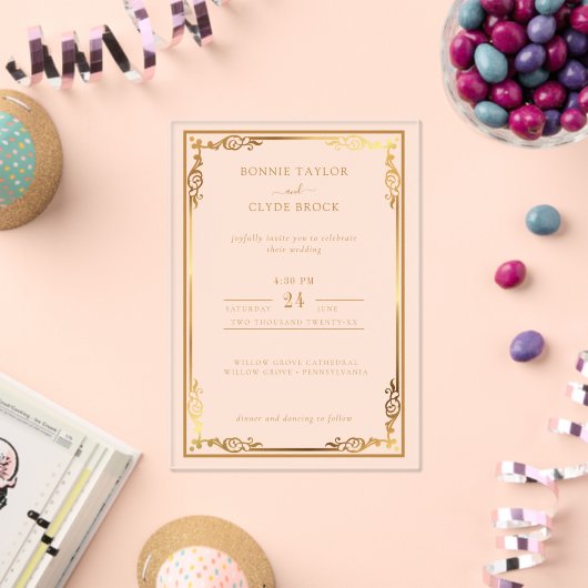 Transparentes Acryl mit minimalem Luxus Acryleinladungen (Insitu (Feier))