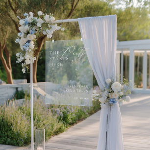 Transparentes Akrylblau-Hochzeitungs-Begrüßungszei Acrylschild