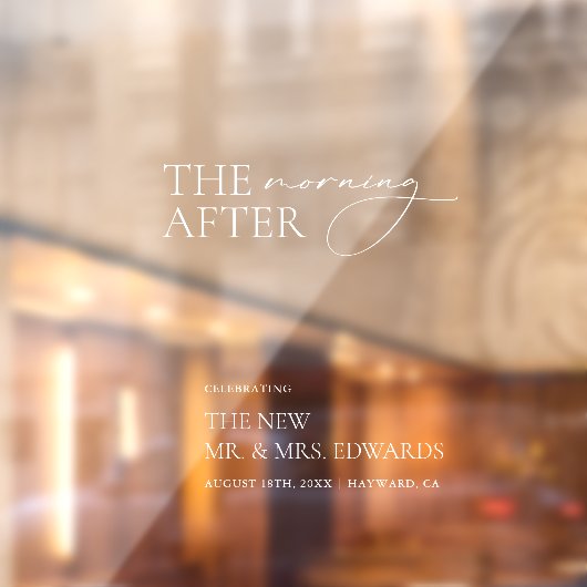 Transparentes Begrüßungszeichen "The Morning After Fensteraufkleber (Blatt 2)