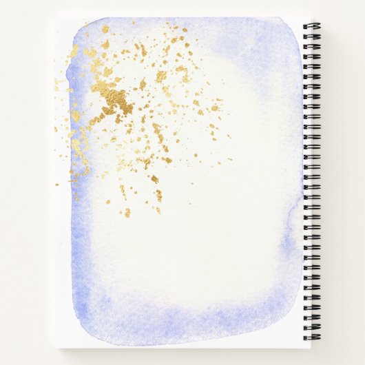 Transparentes blaues Imitat Goldfolie-Monogramm-No Notizblock (Rückseite)