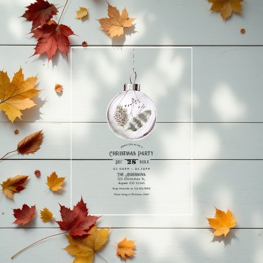 Transparentes Boho Neutrales Weihnachtsfest-Party Acryleinladungen