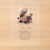 Transparentes Brautparty zur Weinprobe Acryleinladungen (Vorderseite)