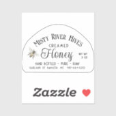 Transparentes Creamed Honey Label 3 oz Skep Jar (Blatt)