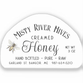 Transparentes Creamed Honey Label 3 oz Skep Jar